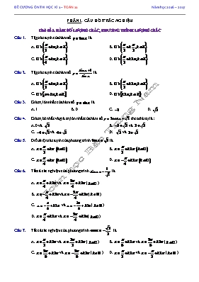 Đề cương ôn thi kì 1  Môn Toán 11